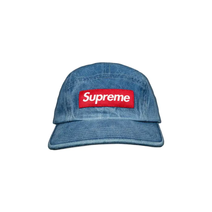 Supreme Camp Cap Box Logo Blue Suede Look 5-Panel